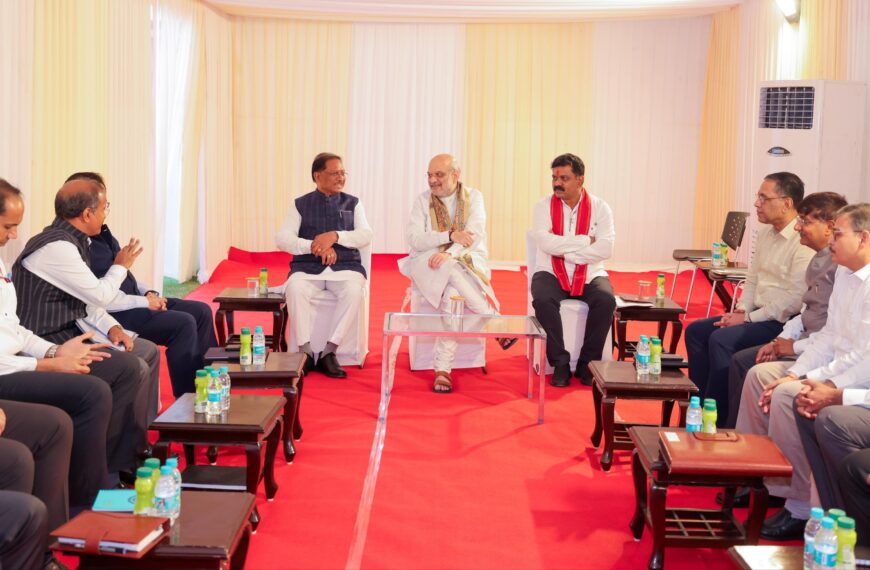 Union Home Minister Amit Shah met the officers who played an important role in the recent operations against Naxalism in New Delhi on Sunday June 7 , 2025 and congratulated them on the historic success of these operations.