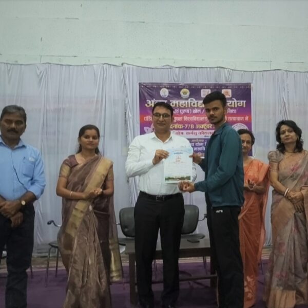Satish Patle, a final year B.Com student of Pragati…
