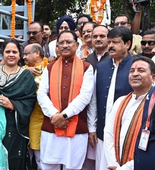 Chief Minister Vishnu Deo Sai garlanded…