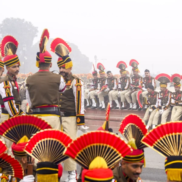 Delhi: Rehearsals for 77th R-Day Parade Underway at Kartavya&hellip;