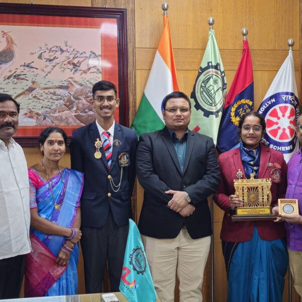 KLH Aziznagar Cadet Conferred DG NCC Commendation Card at National Level