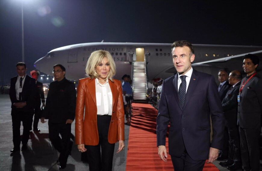 French President Macron Arrives in Mumbai for India Visit