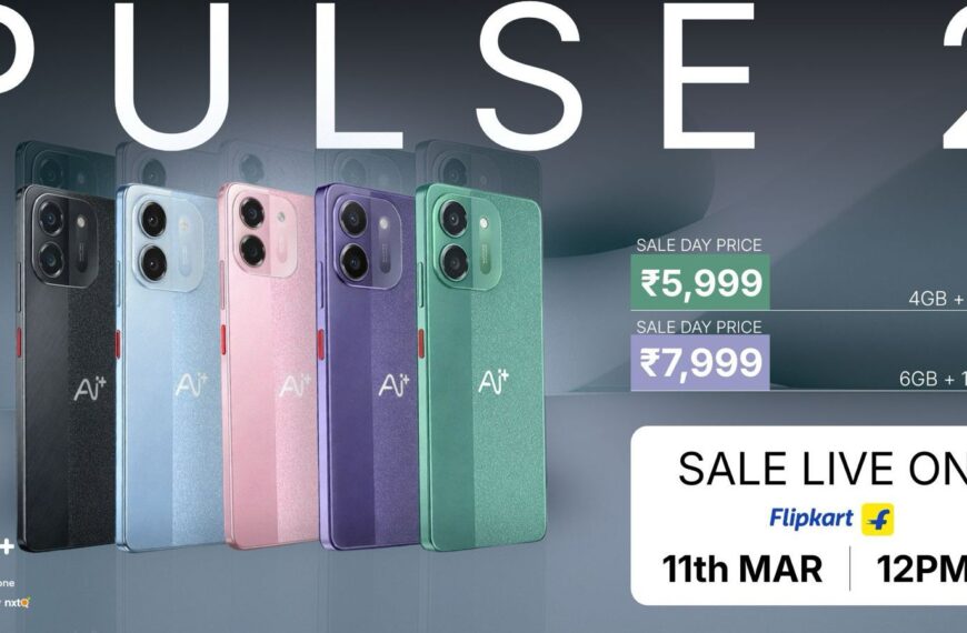 Ai+ Smartphone Unveils Pulse 2 at 5999 with 50MP AI Camera with the Slimmest 6000mAh Battery in this Category; Sale from 11th March at 12 PM