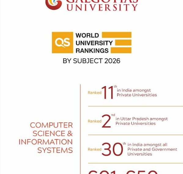 Galgotias University is Among the Top Global Institutions in the QS Rankings 2026 for Computer Science