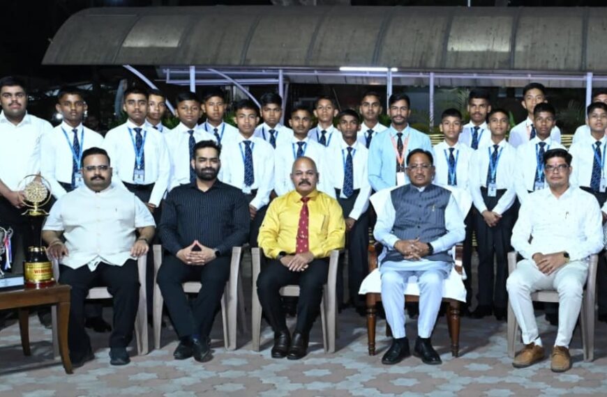 Students of The Great India Sainik School Secure Third Place in National Military Pipe Band Competition; Chief Minister Sai Congratulates