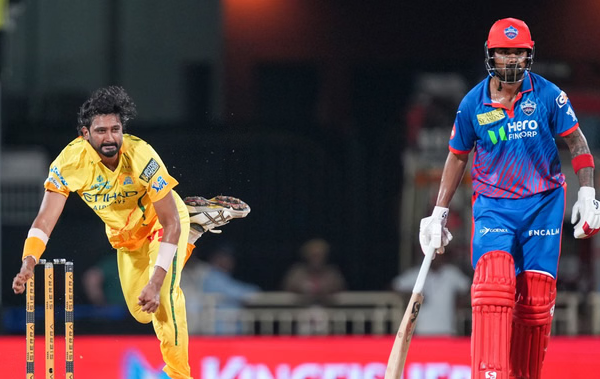 CSK vs DC Highlights: Chennai secures its first win of the season by 23 runs; Delhi restricted to 189; Sanju and Overton shine.