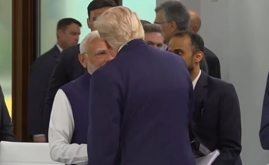 PM Modi and Donald Trump meet at G-7 after 16 months; they shook hands and sat together