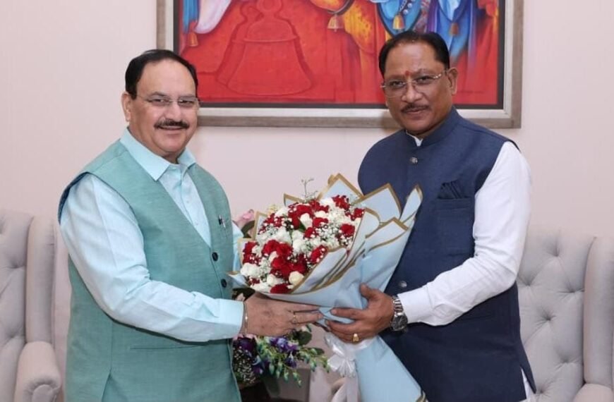 CM Vishnu Deo Sai Meets JP Nadda, Seeks Stronger Healthcare Reach in Chhattisgarh’s Remote Tribal Regions