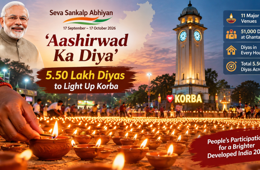 5.5 Lakh ‘Aashirwad Ka Diya’ Lamps to Illuminate Korba Under Seva Sankalp Abhiyan