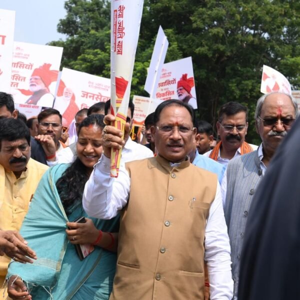 CM Sai Leads ‘Seva Jyoti Yatra’, Announces Sankalp Chowks&hellip;