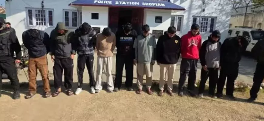 J&K Police Arrest 10 in Alleged Shopian Terror-Financing Network